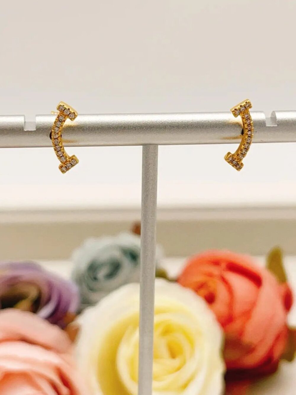 Tiffany & Co. Gold Starry Night Smile Earrings